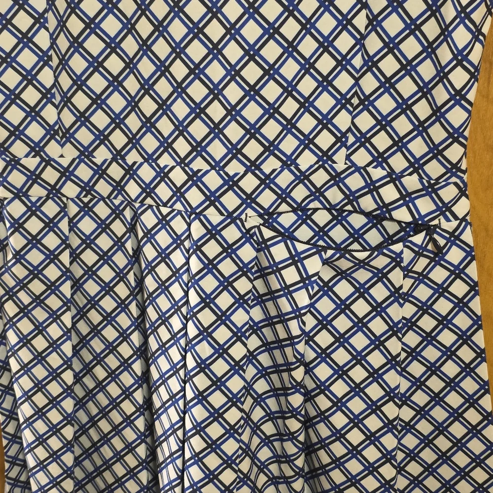 Tory Burch Blue and White Sleeveless Polo Mini Dress